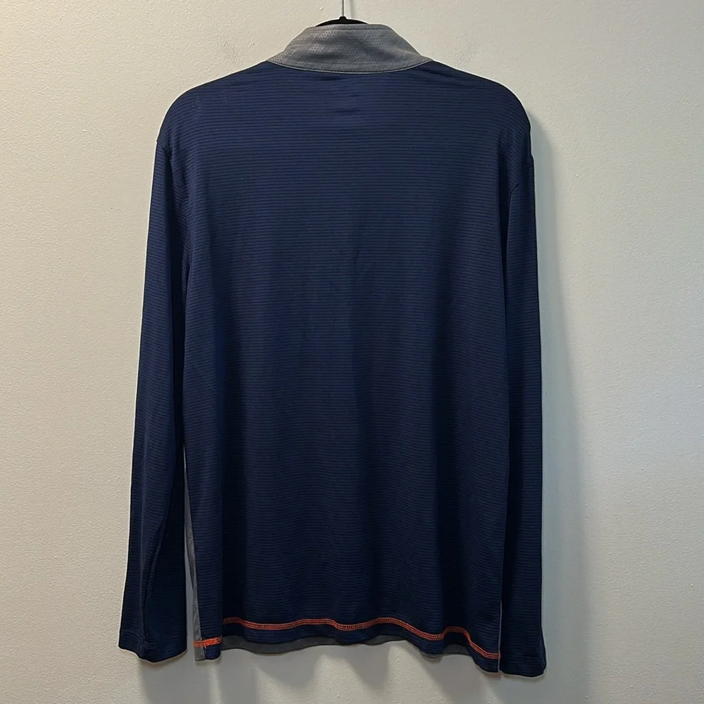 NFL Fanatics Men’s Gray/Navy Denver Broncos Half-Zip Long Sleeve Pullover Sz L